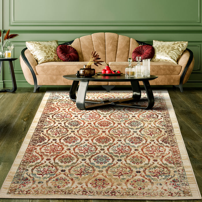 Antep Rugs Alfombras Oriental Traditional 3x5 Non-Skid (Non-Slip) Low  Profile Pile Rubber Backing Indoor Area Rugs (Green, 3' x 5')