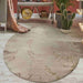 Abstract Area Rug Beige Round