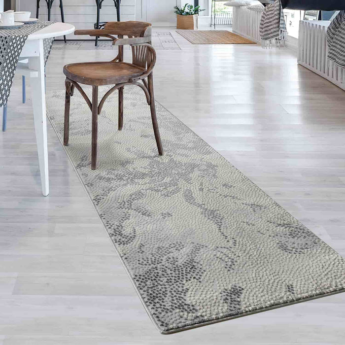Abstract Area Rug Gray Runner