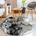 Abstract Indoor Area Rugs Gray Round