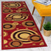 Area Rugs With Circle Designs 2x7 Maroon/Beige