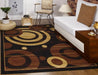 Area Rugs With Circle Designs 5x7 Black/Beige