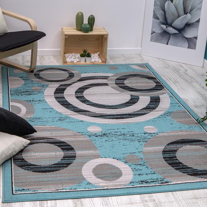 Area Rugs With Circle Designs 8x10 Blue/Gray