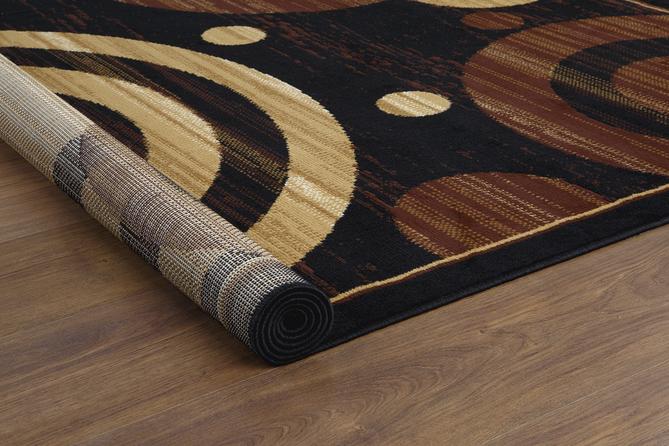 Area Rugs With Circle Designs Black/Beige