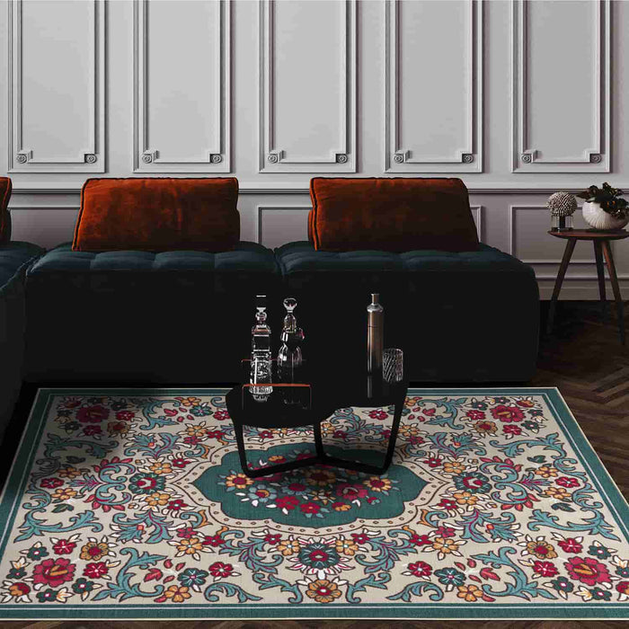 Antep Rugs Alfombras Oriental Traditional 5X7 Non-Skid (Non-Slip) Low  Profile Pile Rubber Backing Indoor Area Rugs (Brown, 5 X 7