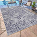 Floral Outdoor Rug Blue 8x10
