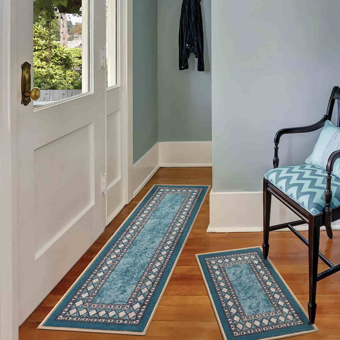 4x6 Modern Blue Area Rugs for Living Room, Bedroom Rug