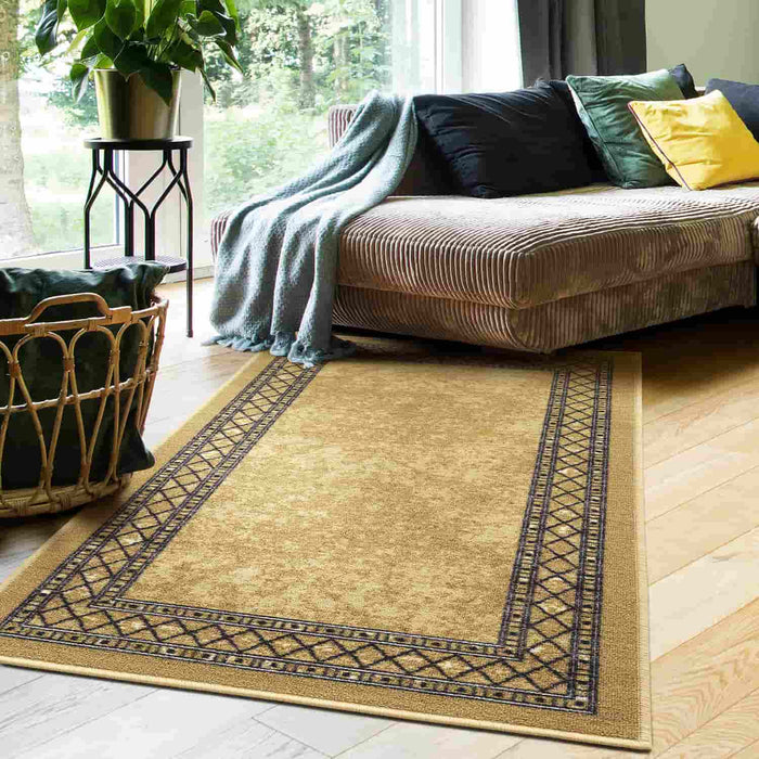 Antep Rugs Alfombras Modern Bordered 3x5 Non-Skid (Non-Slip) Low Profile  Pile Rubber Backing Indoor Area Rugs (Green, 3' x 5')
