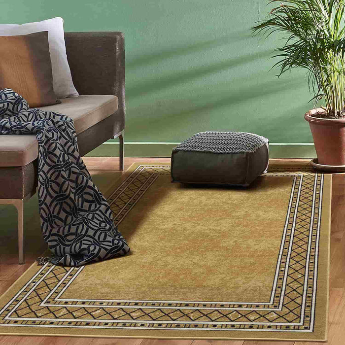 Modern Bordered Area Rugs Brown 8x10