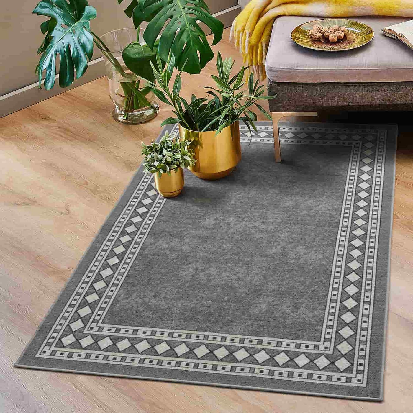 Alfombras Modern Bordered Non Slip Area Rug AntepRugs   Modern Bordered Rug Dark Gray 2x4 476ce798 27b8 4603 A3ae 106d7ed062b5 1400x1400 