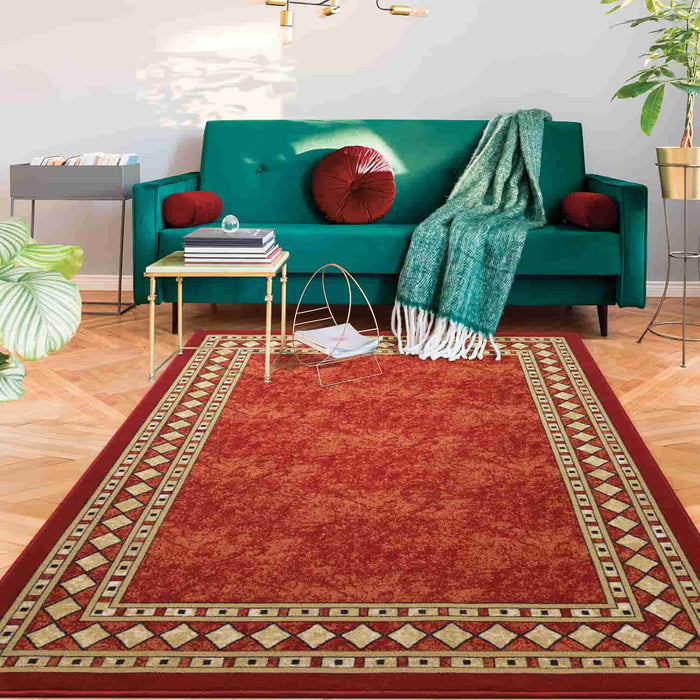 Antep Rugs Alfombras Non-Skid (Non-Slip) 5x7 Rubber Back Bohemian Distressed Moroccan Boho Low Pile Profile Indoor Area Rug (Beige, 5' x 7')