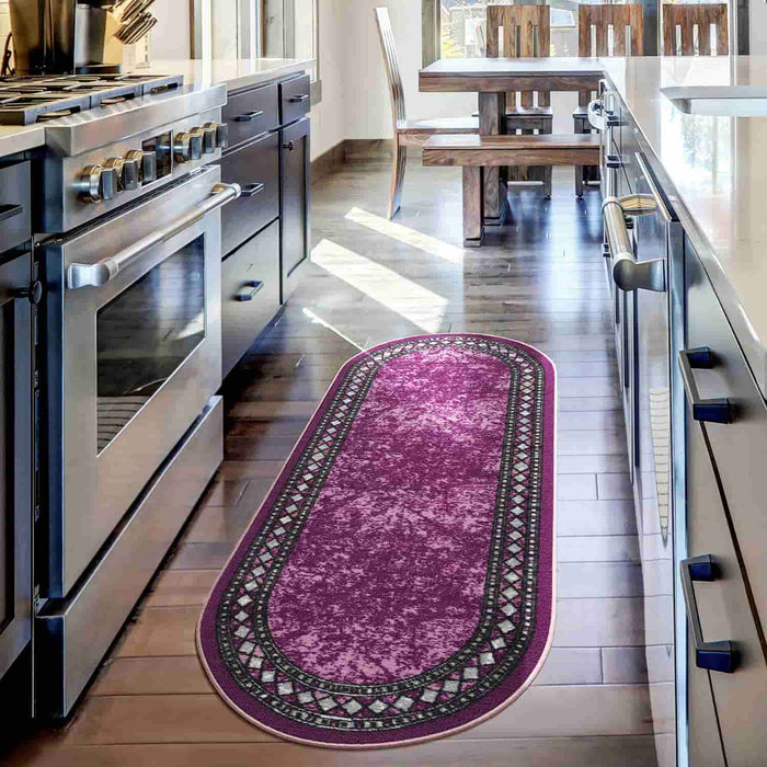  Antep Rugs Alfombras Oriental Traditional 5x7 Non-Skid  (Non-Slip) Low Profile Pile Rubber Backing Indoor Area Rugs (Black, 5' x 7'  Oval) : Home & Kitchen