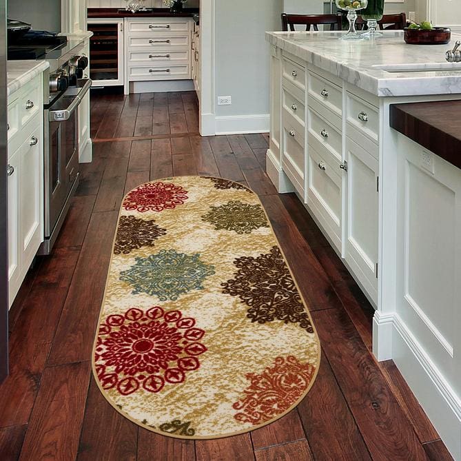  Antep Rugs Alfombras Modern Bordered 2x4 Non-Skid (Non-Slip)  Low Profile Pile Rubber Backing Kitchen Area Rugs (Beige, 2'3 x 4'): Home  & Kitchen