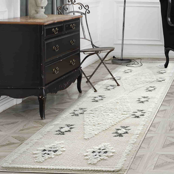 Moroccan Shag Indoor Area Rugs White 2x7