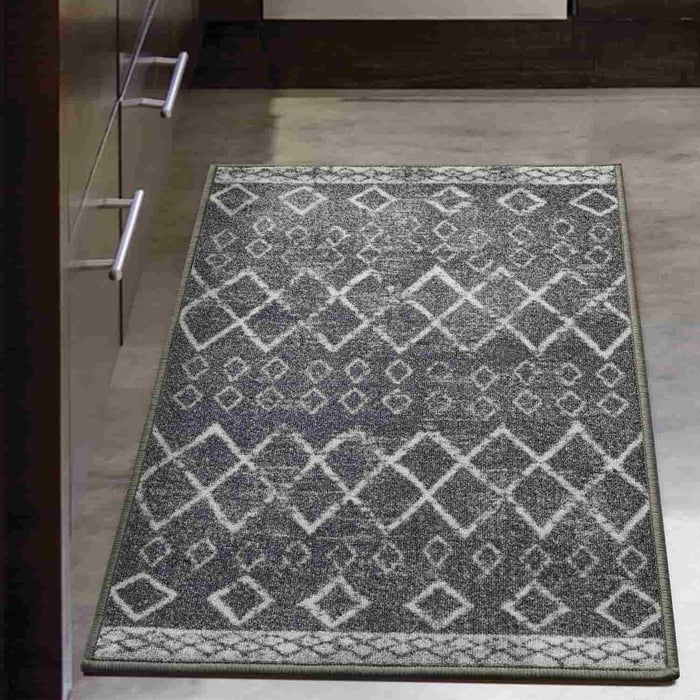 Antep Rugs Alfombras Oriental Traditional 2x7 Non-Skid (Non-Slip) Low Profile Pile Rubber Backing Indoor Area Runner Rugs (Black, 2' x 7')