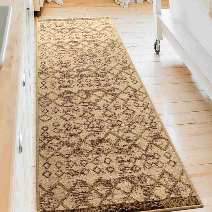 Antep Rugs Alfombras Non-Skid (Non-Slip) 2x14 Rubber Back Bohemian  Distressed Moroccan Boho Low Pile Profile Indoor Runner Rug (Charcoal Gray,  2' x