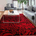 Red and Black Abstract Area Rugs 8x10