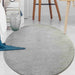 Solid Modern Area Rug Gray Round