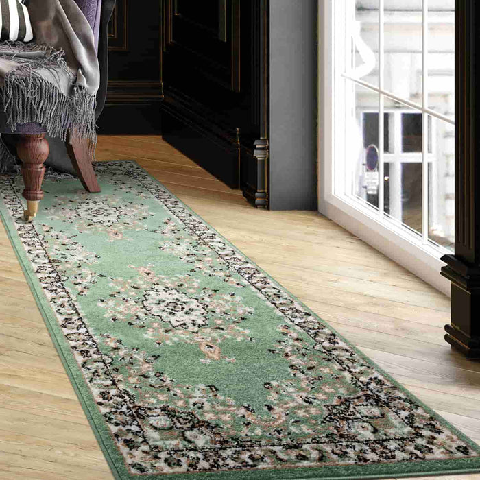 Traditional Indoor Area Rugs Green 2x7